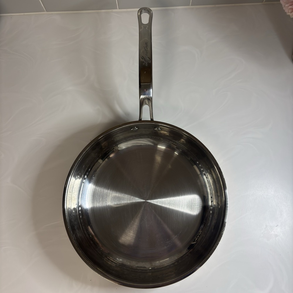 LAGOSTINA Tri-Ply Hammered Copper 10" Sauté Pan Skillet Cooking J3 L59 8220 - Picture 5 of 9